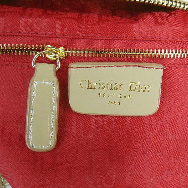 Christian Dior 1886 Patent Leather Shoulder Bag-Apricot